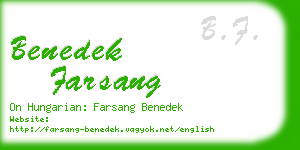 benedek farsang business card